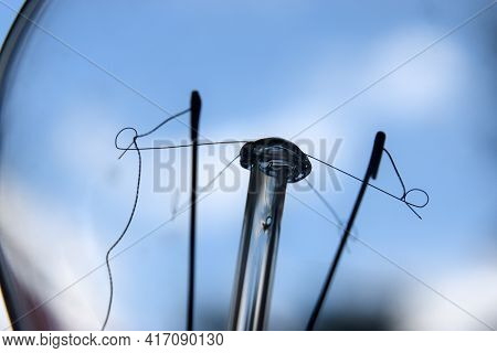 Cracked Filament In A Light Bulb Closeup