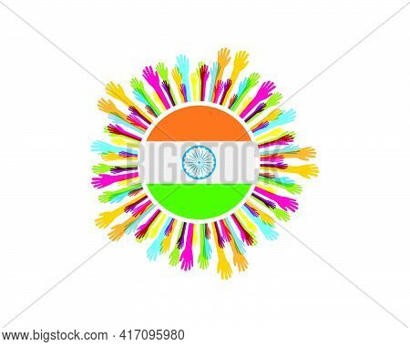 Indian Flag Vector Icon Illustration