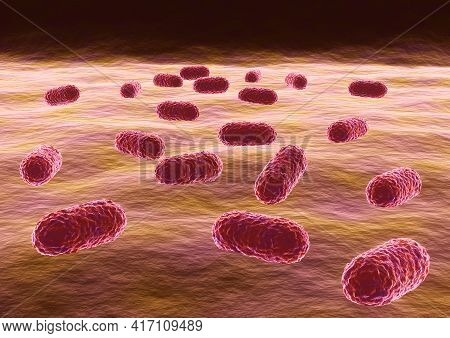 Bacterium Acinetobacter Baumannii, Bacteria Resistant To Antibiotics. 3d Illustration