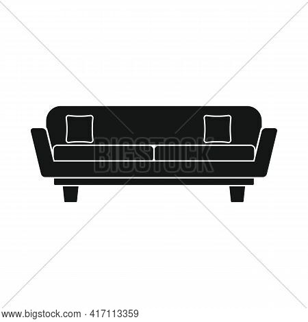 Vector Lobby Sofa Black Simple Icon Isolated