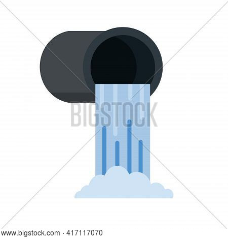 Drainage System. Water Supply And Sewerage. Industrial Drain. Flat Cartoon Illustration Isolated On 