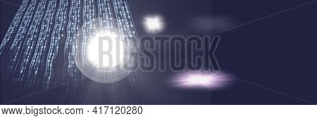 Computer code processing against a black background, program coding and technology concept. digitally generated image.