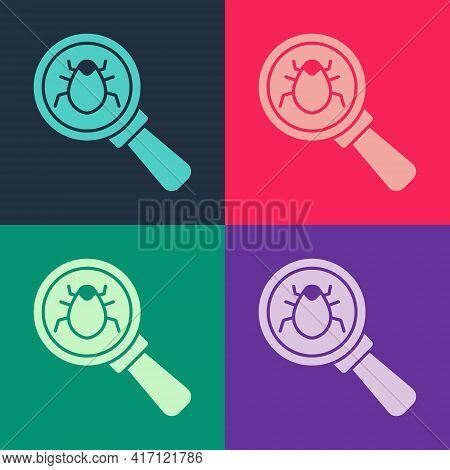 Pop Art System Bug Concept Icon Isolated On Color Background. Code Bug Concept. Bug In The System. B