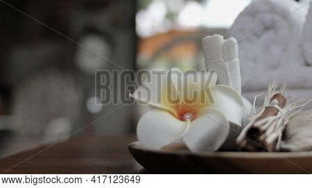 Spa Accessories,beautiful Composition Of Spa , Spa Relax Concept,  Herbs For Massage, Beautiful Sap 