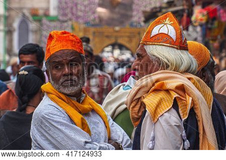 Ajmer, India - Jan 04, 2020: People Near The Entrance Gate Of Dargah Shariff. Dargha Of Great Sufi S