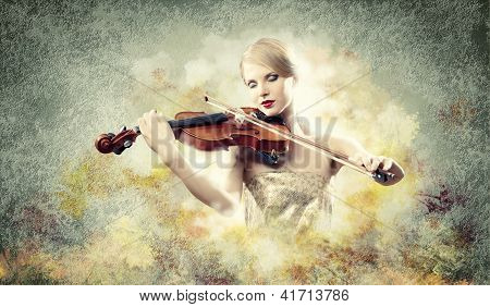 화려한 여자 바이올린 연주