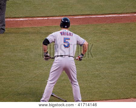 Potkal David Wright drží pálku v těsta Box