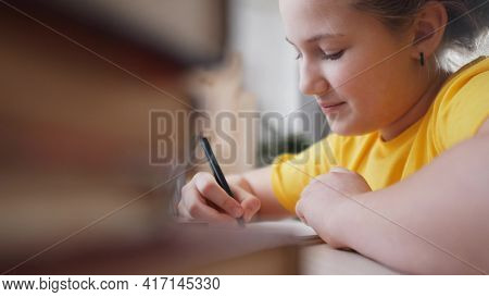 School Coronavirus. Virtual Child At Home In A Lesson. Learning Education Coronavirus Pandemic Conce