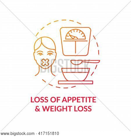 Appetite And Weight Loss Concept Icon. Liver Disease Symptom Idea Thin Line Illustration. Temporary 