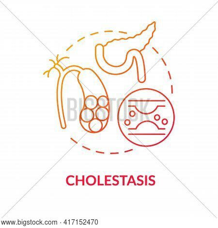 Cholestasis Concept Icon. Liver Disease Type Idea Thin Line Illustration. Genetic Defects. Mechanica
