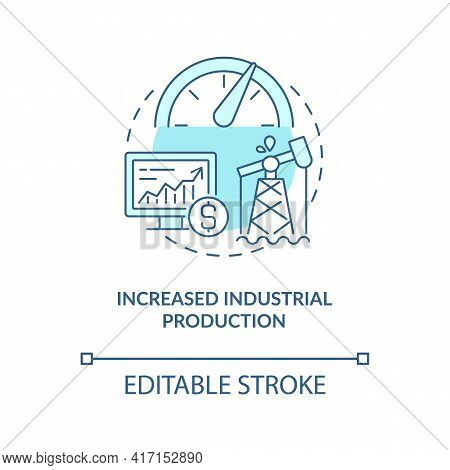 Increased Industrial Production Concept Icon. Oil Price Factor Idea Thin Line Illustration. Demands 
