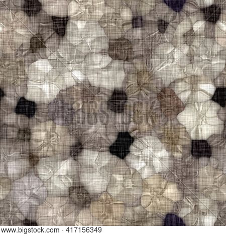 Rustic Blotched Charcoal Grey French Linen Woven Texture Background. Blobby Neutral Old Vintage Clot