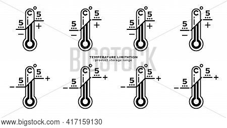 Product Packaging Labeling - Temperature Limitation. The Thermometer Sign With Temperature Values Is