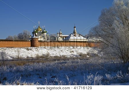 Pohled na Svaté Euthymius kláštera, Suzdal, Rusko.