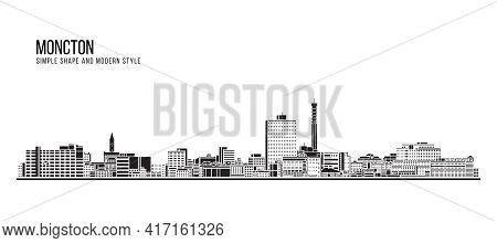 Cityscape Building Abstract Simple Shape And Modern Style Art Vector Design - Moncton