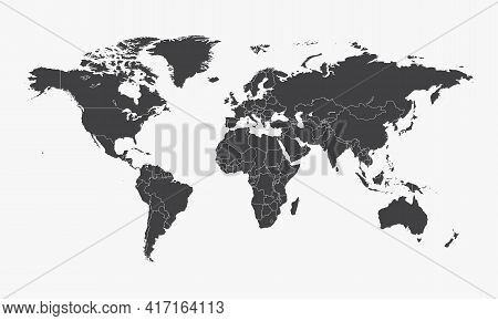 Flat Map. World Geography Map. Design Graphic Vector Illustration.