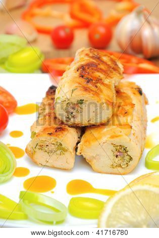 Sebze tatlı tavuk rulo