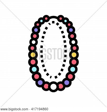 Beads Jewellery Color Icon Vector. Beads Jewellery Sign. Isolated Symbol Illustration