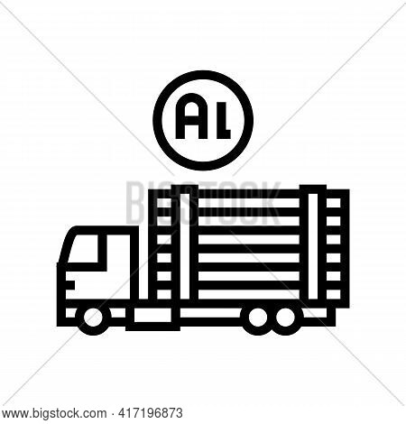 Transportation And Delivery Aluminium Production Line Icon Vector. Transportation And Delivery Alumi