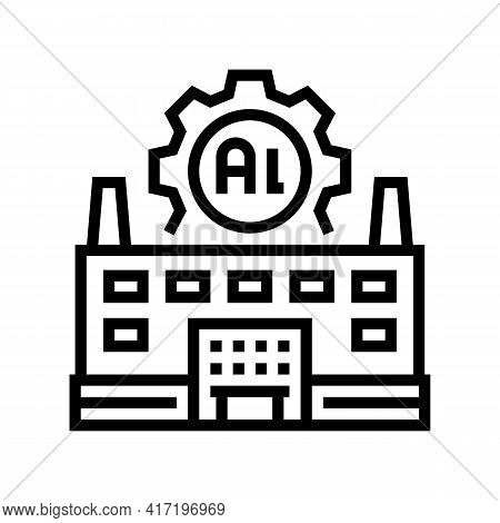 Plant Aluminium Production Line Icon Vector. Plant Aluminium Production Sign. Isolated Contour Symbo