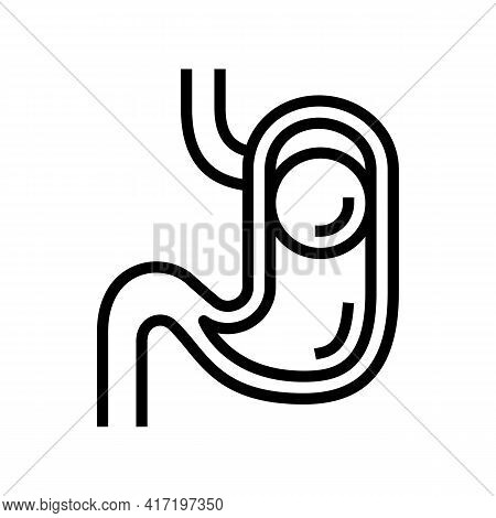 Bloating Bariatric Line Icon Vector. Bloating Bariatric Sign. Isolated Contour Symbol Black Illustra