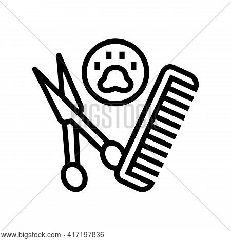 Grooming Accessories Dog Line Icon Vector. Grooming Accessories Dog Sign. Isolated Contour Symbol Bl