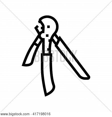 Step Crimper Line Icon Vector. Step Crimper Sign. Isolated Contour Symbol Black Illustration