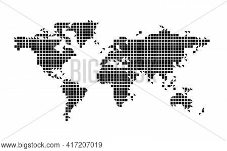 World Map Mosaic Of Small Traingles. Vector Illustration.