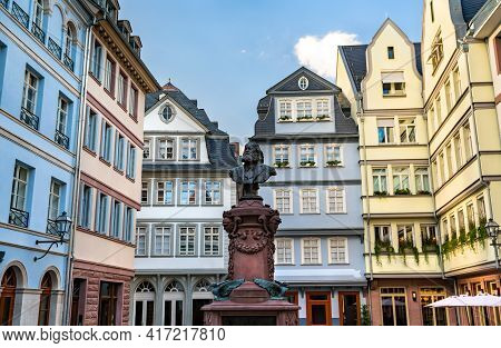 Friedrich Stoltze Fountain In Frankfurt Am Main, Germany