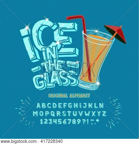 Display Hand Crafted Vintage Font Ice In The Glass.