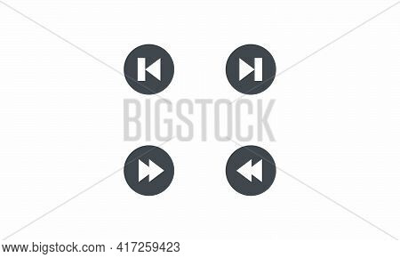 Forward Backward Previous Skip Icon Button Vector Illustration. Isolated On White Background.