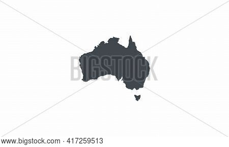 Australia Map Design Vector Illustration On White Backfround.