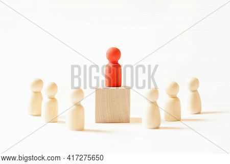 The Concept Of A Person Leader Extends His Influence To Other People. Business Concept Of A Competen