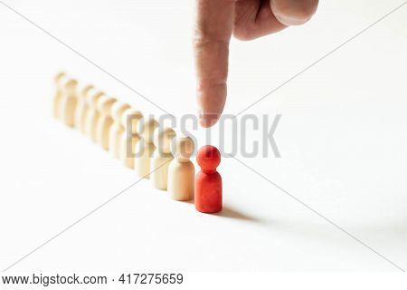 The Concept Of A Director Choosing A Future Competent Head Of A Business Unit From A Queue Of People
