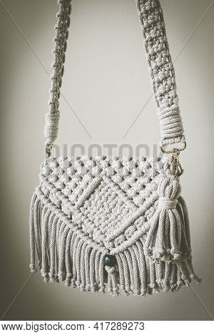 Hand Made Macrame Woven Stylish Woman's Hand Bag