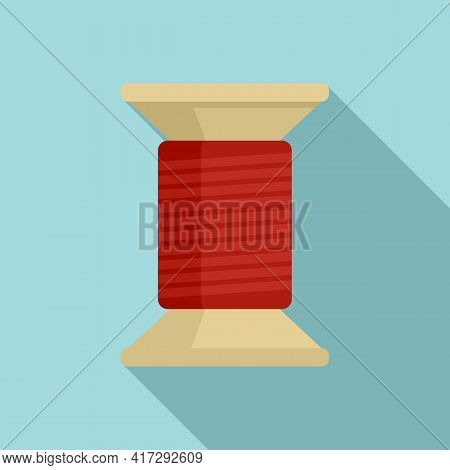 Thread Wood Bobine Icon. Flat Illustration Of Thread Wood Bobine Vector Icon For Web Design