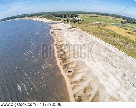 Aerial View Of Lagoa Dos Barros Lake