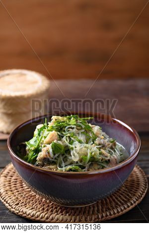 Northern Thai Food (kang Pak Wan), Spicy Local Thai Vegetable Soup With Dry Fish And Glass Noodles I