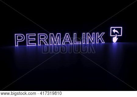 Permalink Neon Concept Self Illumination Background 3d Illustration