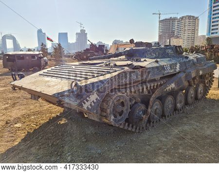 Bmp-1 Soviet Amphibious Tracked Infantry Fighting Vehicle - Baku, Azerbaijan, 04-16-2021