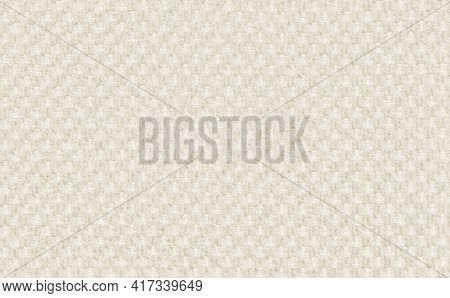 Seamless Texture, Detail Of A Cream Or Off White Fabric Texture With A Checked Pattern. Seamless Tem