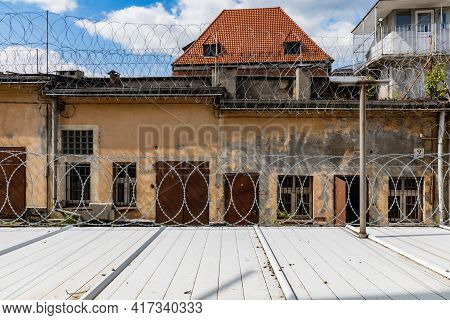 Walbrzych, Poland - June 15 2020: Facade Of Buildings Of Old Prison Custody
