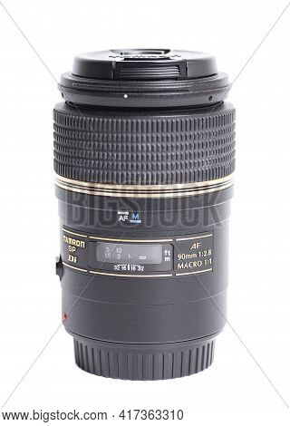 Moscow, Russia April 18, 2021 Tamron Sp Af 90mm F 2.8 Camera Photo Lens