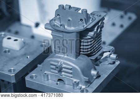The Aluminum Die Casting Cylinder Block Production Processing. The Automotive Parts Manufacturing Pr