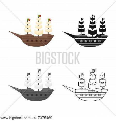 Vector Design Of Ship And Sailboat Logo. Collection Of Ship And Ship Stock Vector Illustration.
