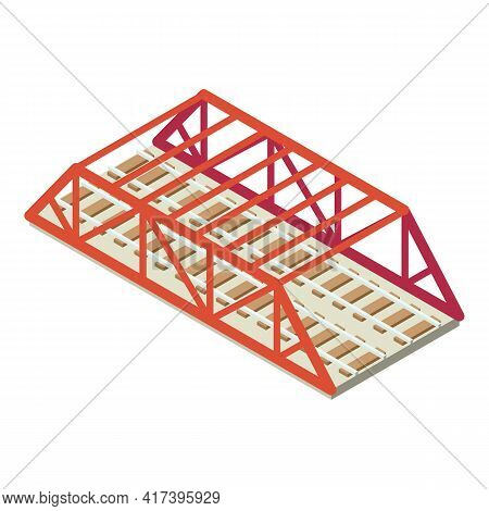 Railway Double Line Icon. Isometric Of Railway Double Line Vector Icon For Web Design Isolated On Wh
