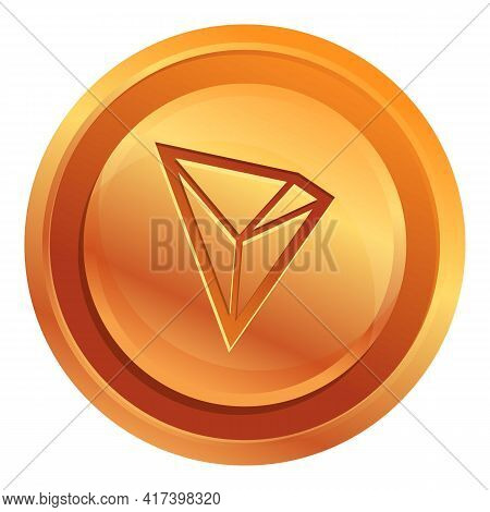 Tron Cryptocurrency Icon. Cartoon Of Tron Cryptocurrency Vector Icon For Web Design Isolated On Whit