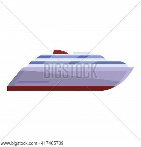 Ferry Boat Icon. Cartoon Of Ferry Boat Vector Icon For Web Design Isolated On White Background