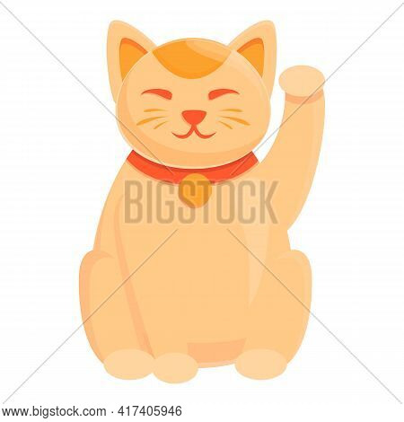Charm Lucky Cat Icon. Cartoon Of Charm Lucky Cat Vector Icon For Web Design Isolated On White Backgr