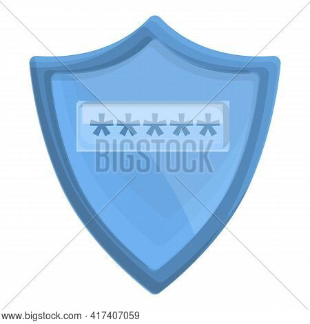 Cipher Shield Icon. Cartoon Of Cipher Shield Vector Icon For Web Design Isolated On White Background
